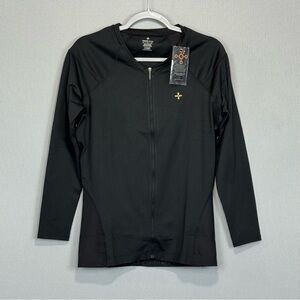 Tommie Copper Shirt Men L Black Full Back Support Long Sleeve Compression Zipper